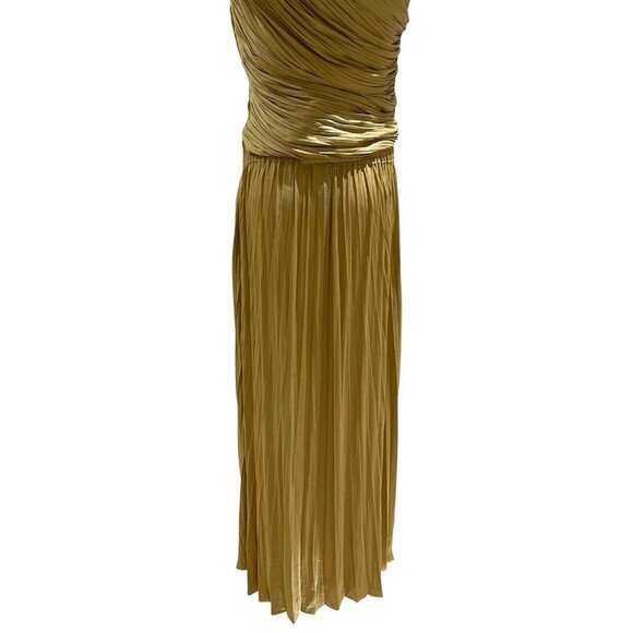 Joie Gold Set Pleated Midi Skirt + One Shoulder Smocked Top Sz M NWT - Picture 14 of 15